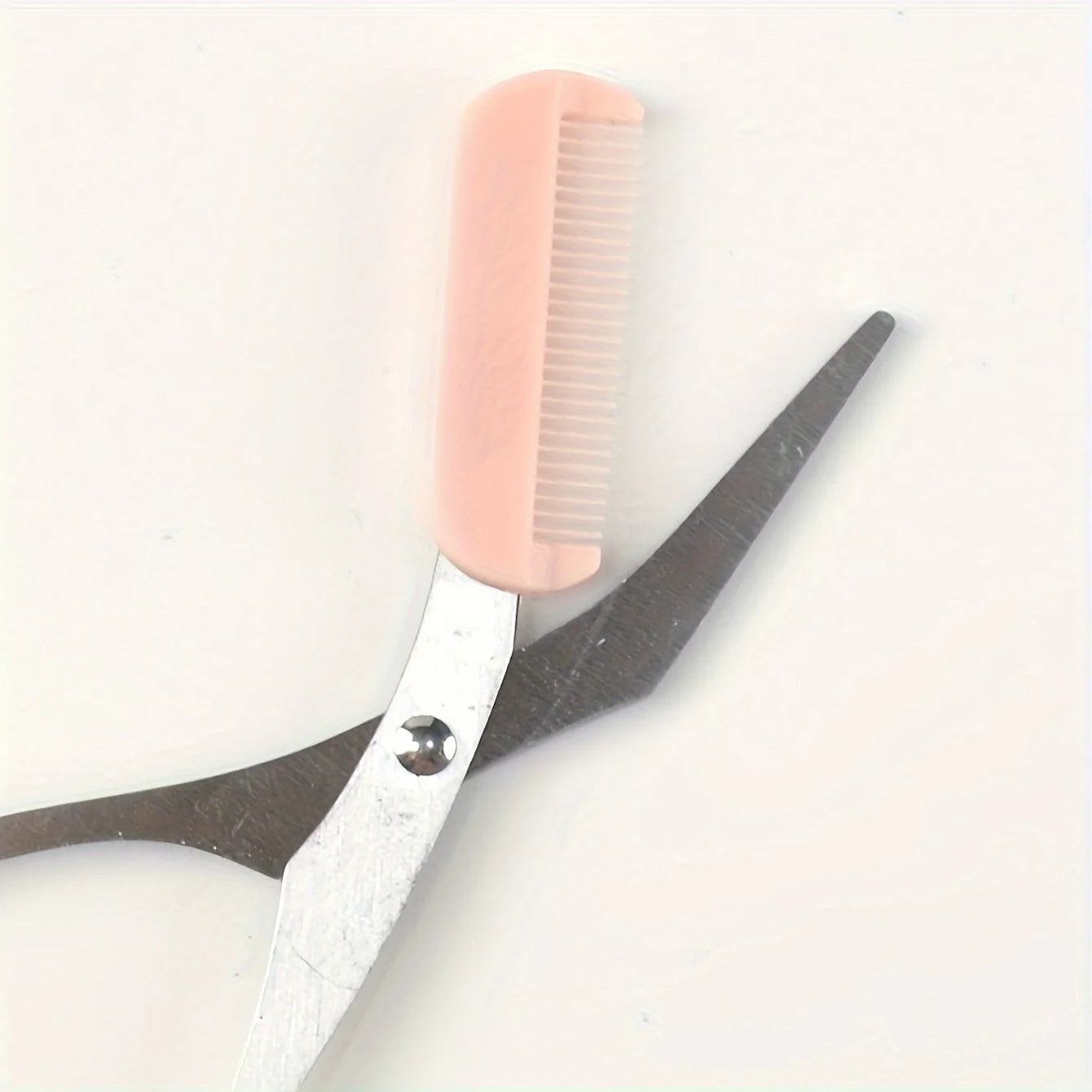 Pink Eyebrow Scissors with Comb