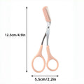 Pink Eyebrow Scissors with Comb