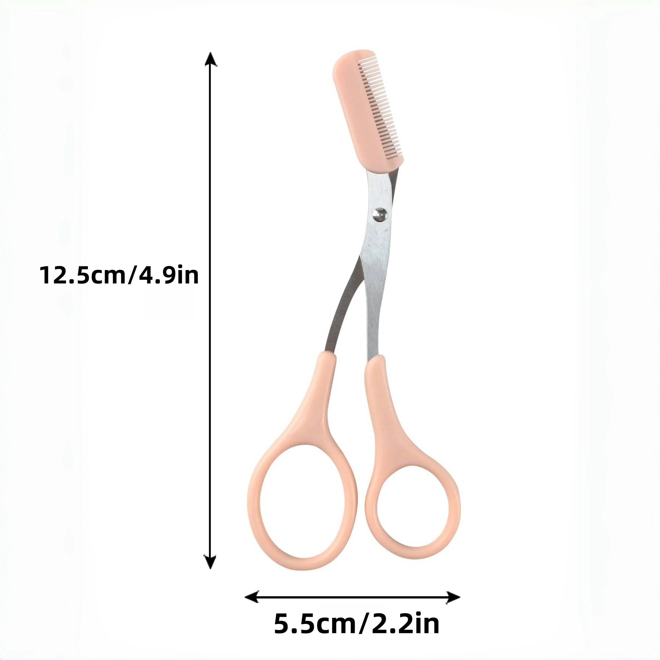 Pink Eyebrow Scissors with Comb